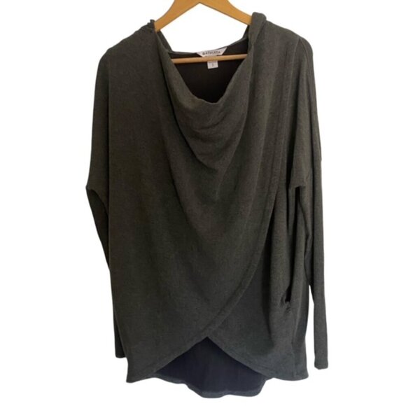 Athleta Purana Gray Wrap Sweatshirt Small - Picture 2 of 4